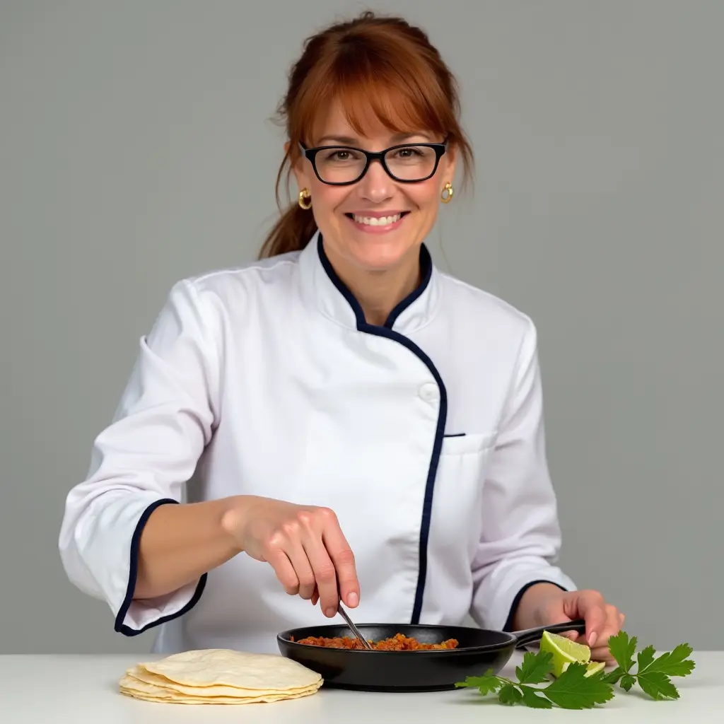 Woman serving fajitas using steak fajita recipe seasoning in kitchen