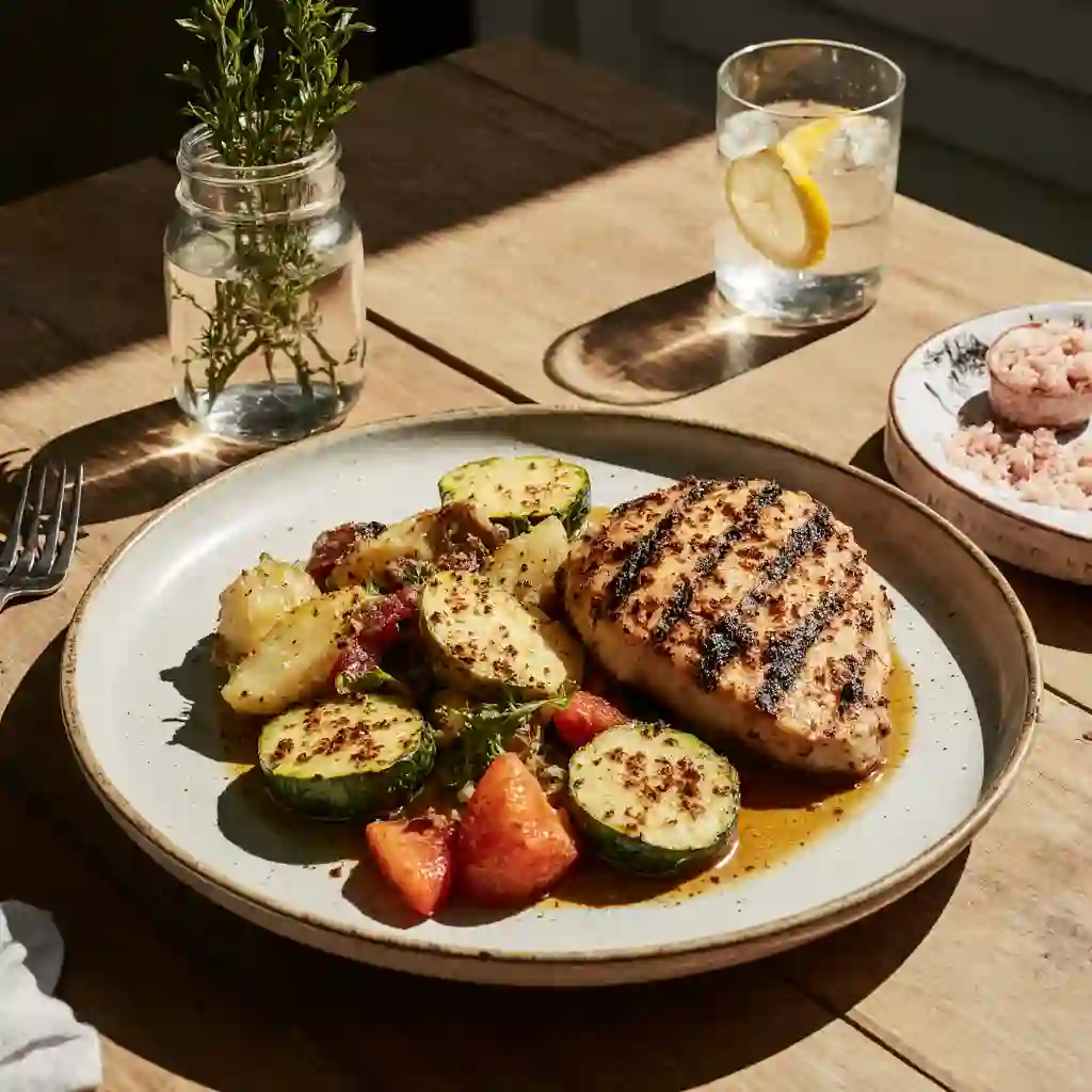 Barislend Pink Salt with fresh vegetables and olive oil in a bright kitchen