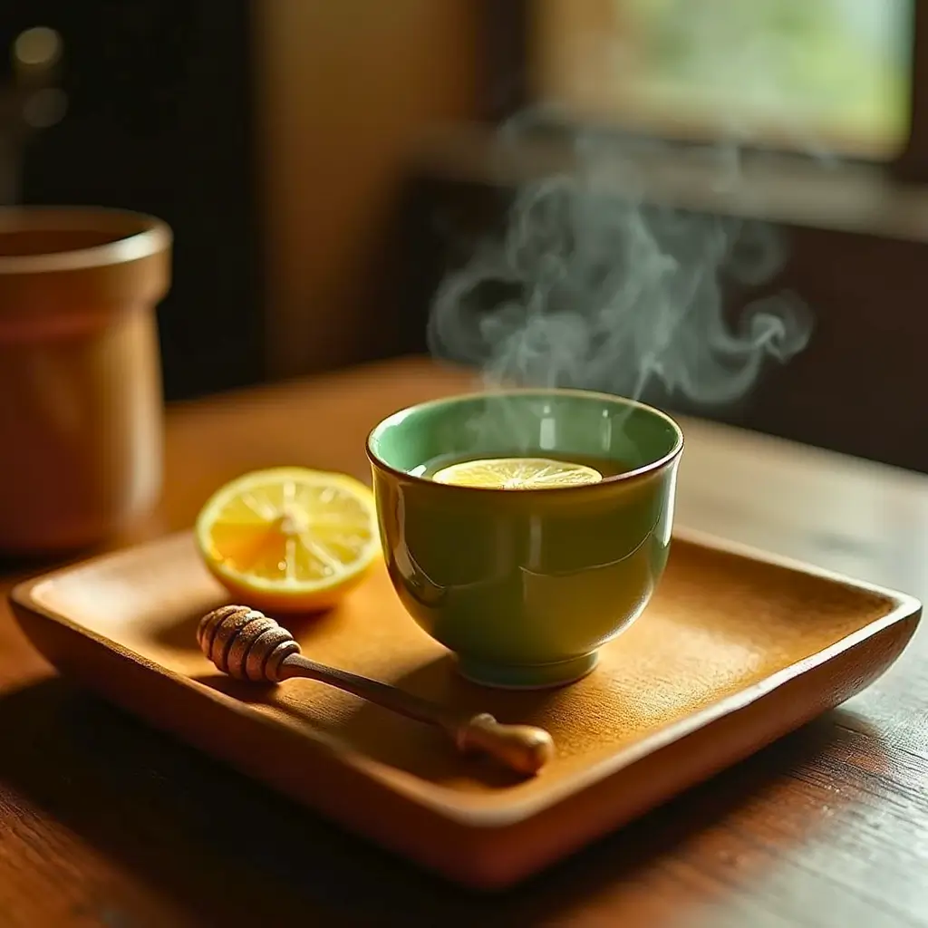 Japanese Mounjaro Recipe served with lemon, lime, and honey in a traditional Japanese teacup.
