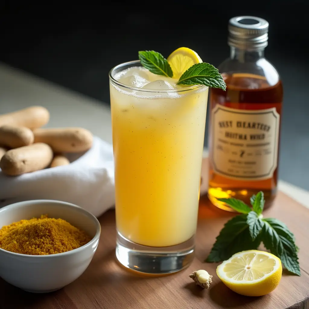 Refreshing detox drink with lime, ginger, and herbs – natural mounjaro recipe with 4 ingredients