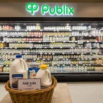 Publix Milk Isle showing healthy milk options and recipe picks