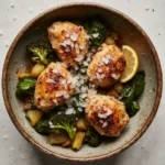 Homemade Mounjaro Recipe With Pink Salt in a rustic bowl with vegetables and chicken.