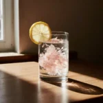 Pink Salt Trick Recipe for Weight Loss with warm water, Himalayan pink salt, and lemon slice in a modern kitchen setting