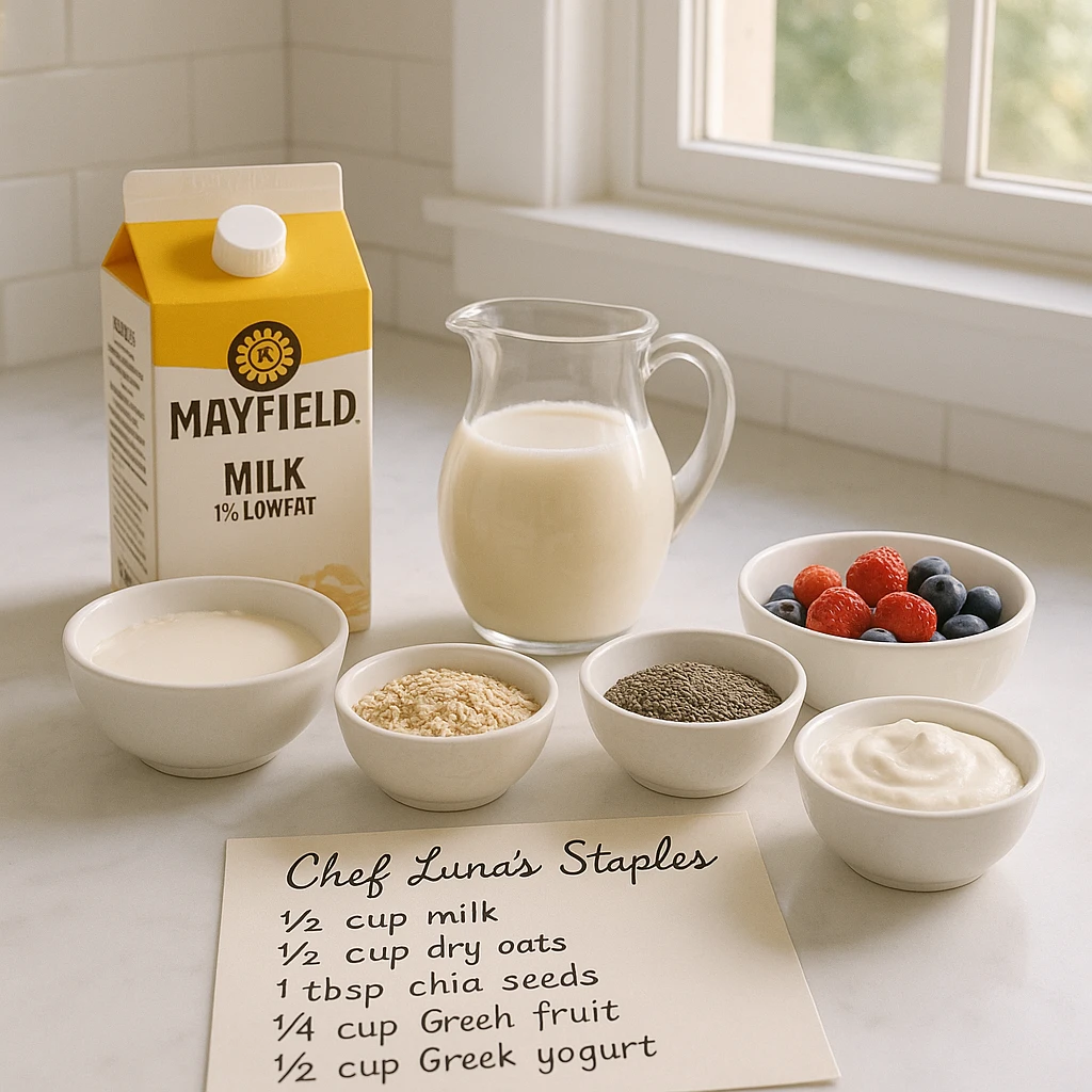 Publix Milk Isle ingredients for healthy recipe including milk and oats