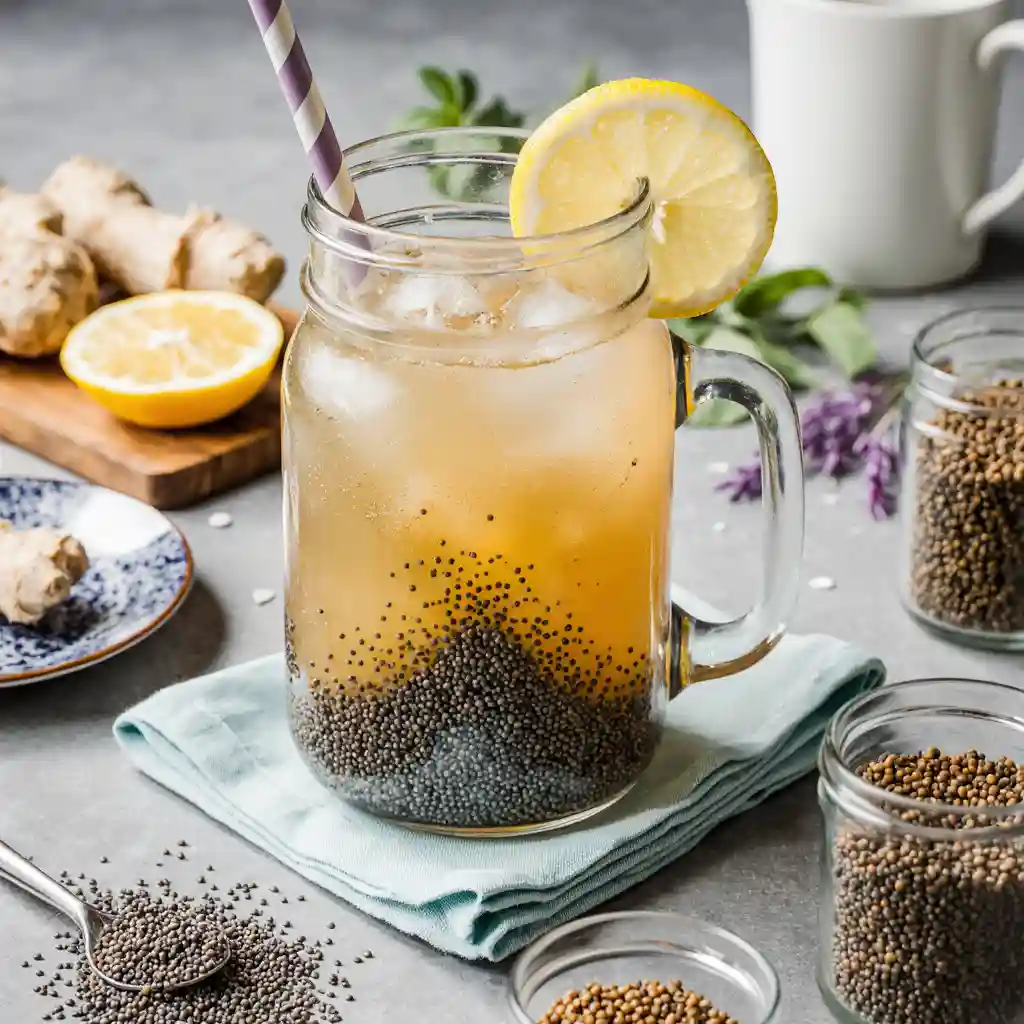 Natural Zepbound Recipe for Weight Loss served in a modern kitchen with fresh ingredients like green tea, apple cider vinegar, lemon, and cinnamon