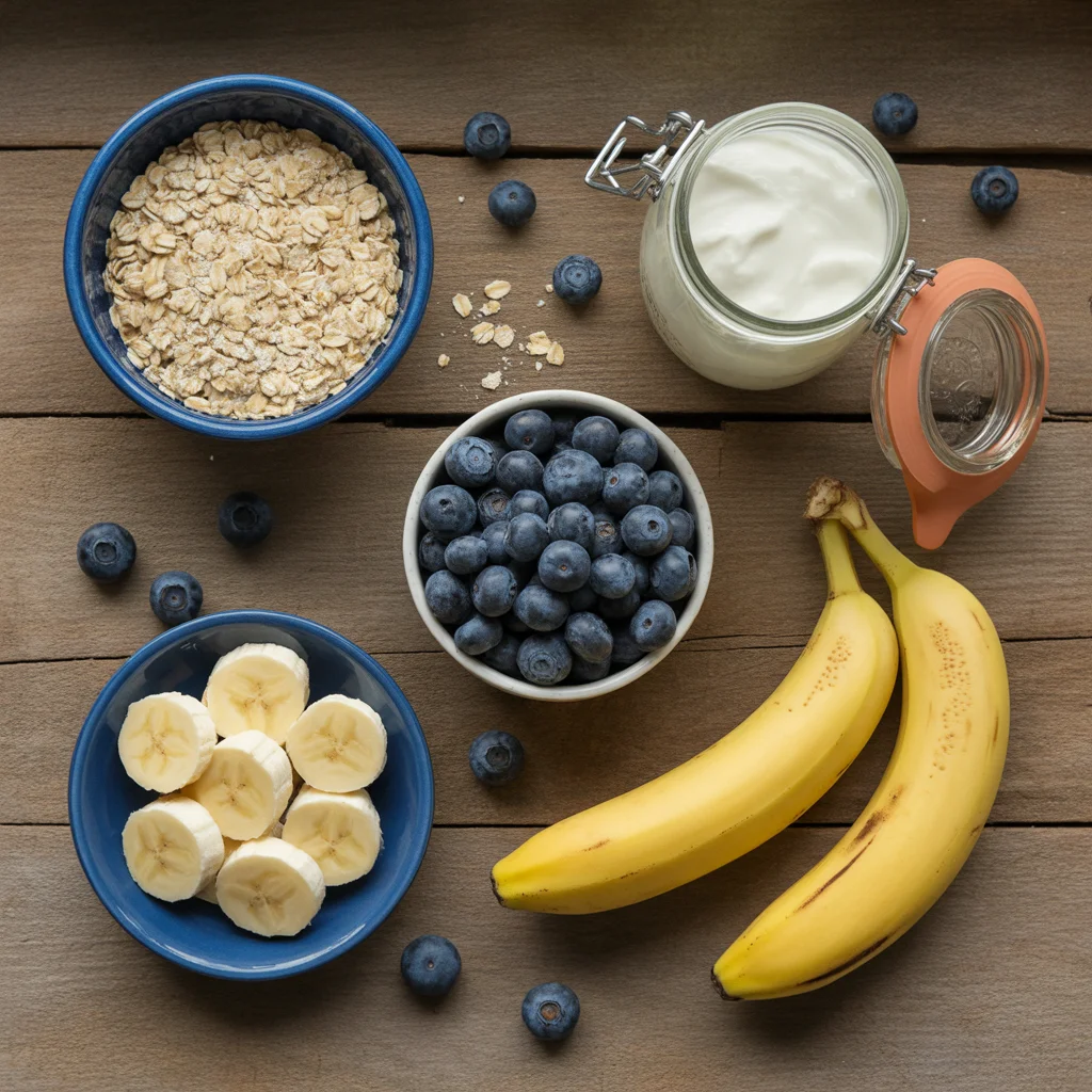 Ingredient for Blueberry banana overnight oats