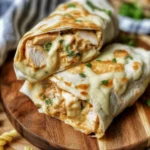 Delicious Cheesy Garlic Chicken Wraps filled with tender chicken and melted cheese.