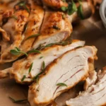 Delicious homemade Chipotle Chicken served with rice and veggies