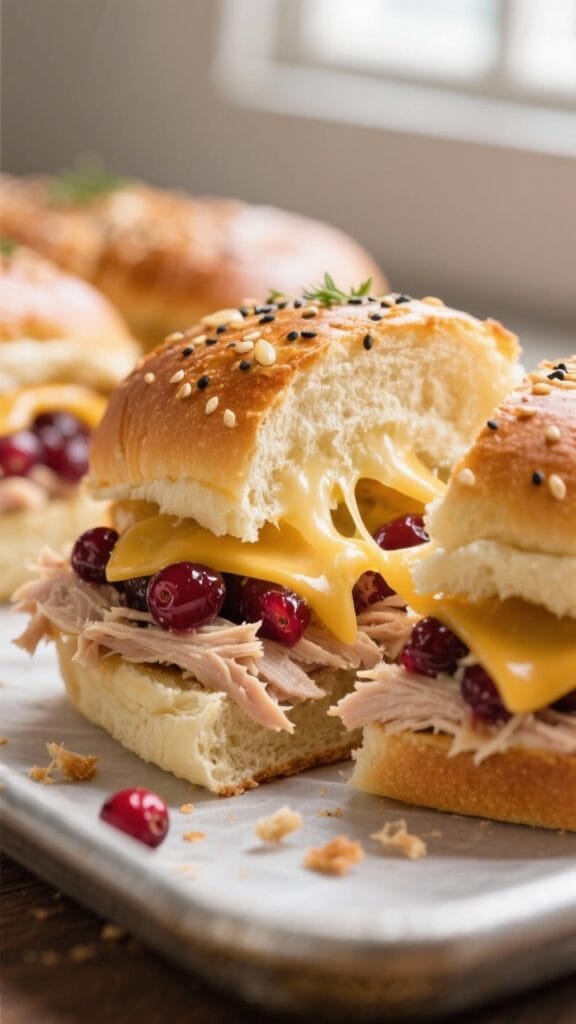 Thanksgiving Leftover Turkey Cranberry Sliders
