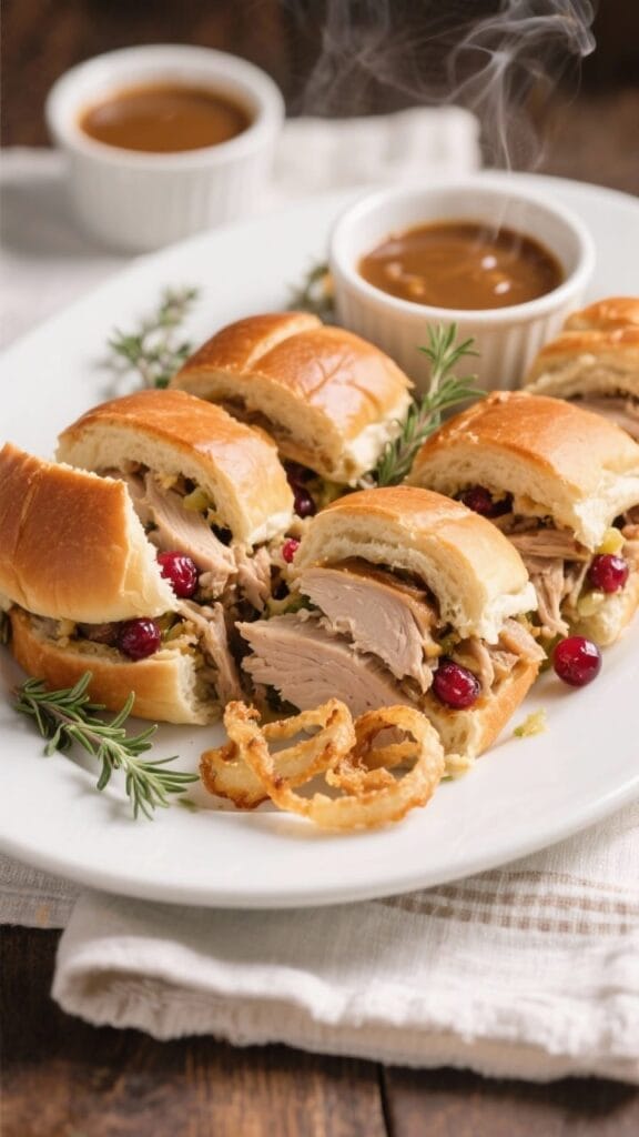 Thanksgiving Leftover Turkey Cranberry Sliders