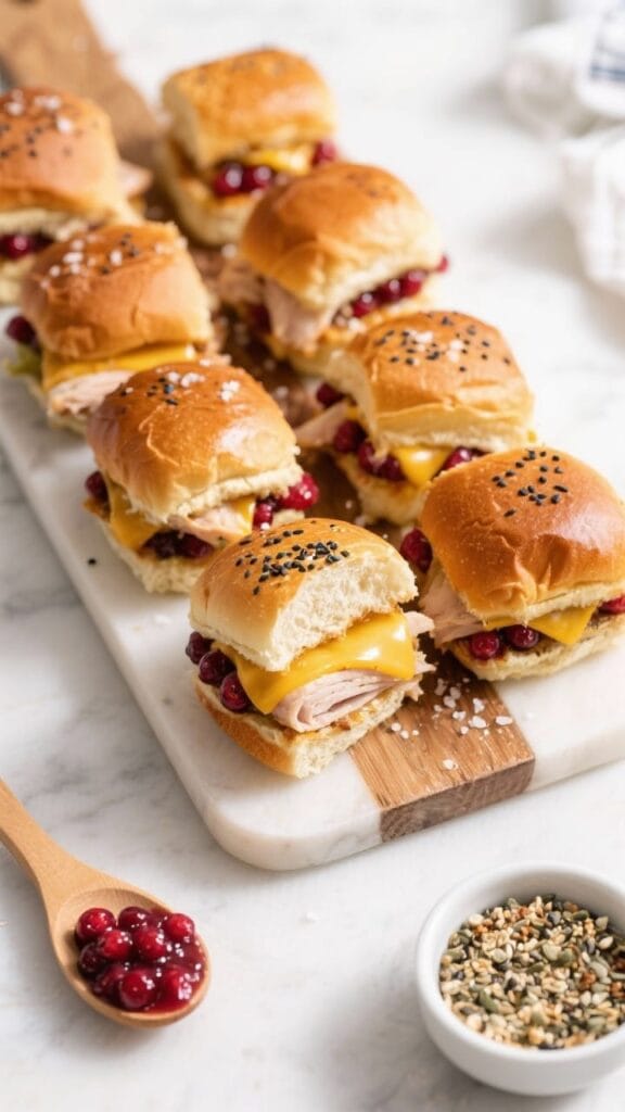 Thanksgiving Leftover Turkey Cranberry Sliders
