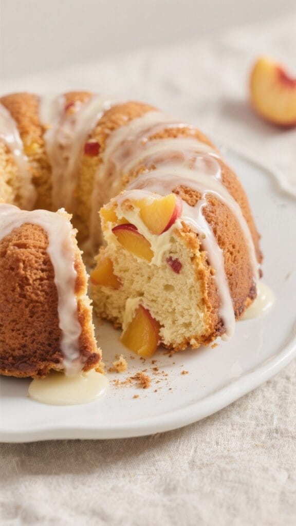 Peaches and Cream Bundt Cake