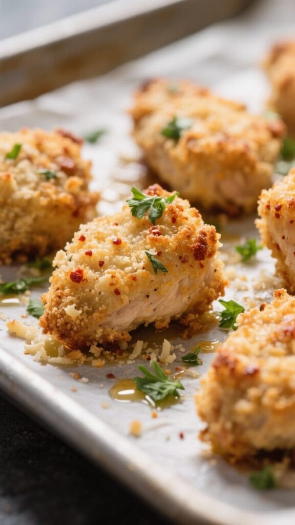Crispy Baked Chicken Bites With Zesty Ranch Dip