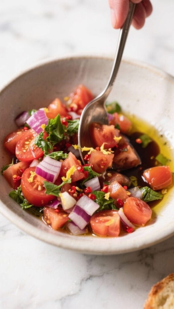 Simple Christmas Bruschetta Wreath
