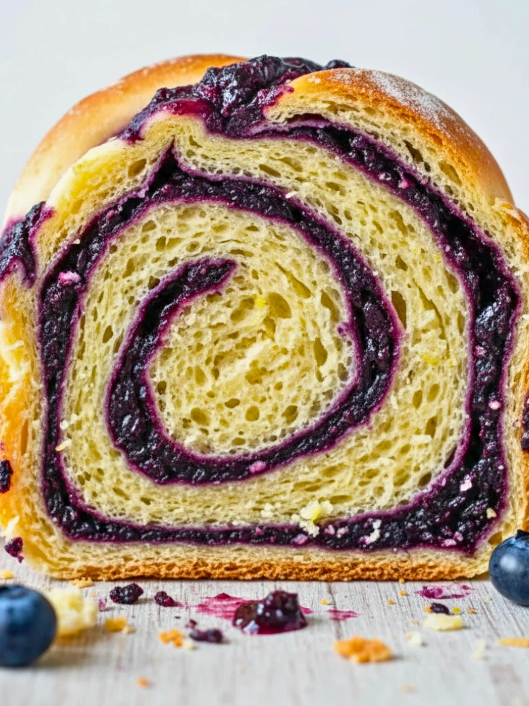 Blueberry Lemon Sourdough Babka