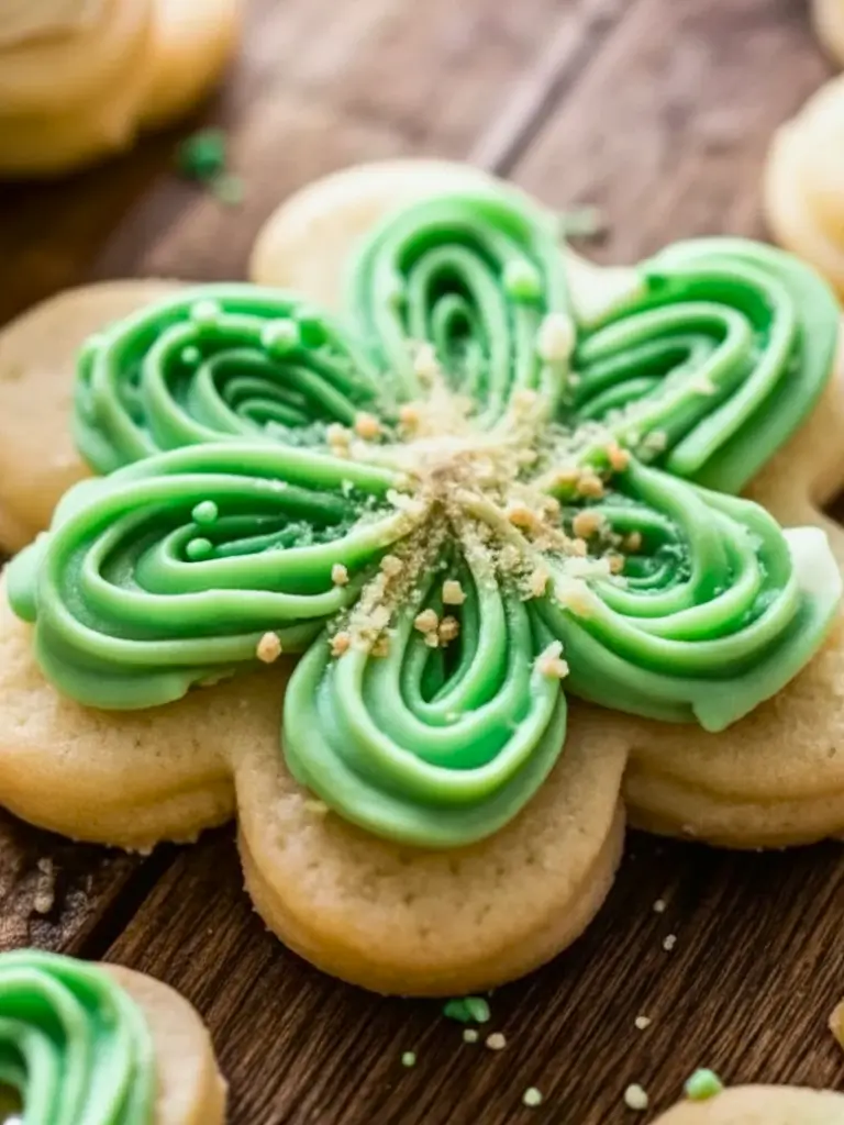 Vanilla Bean Shamrock Cookies