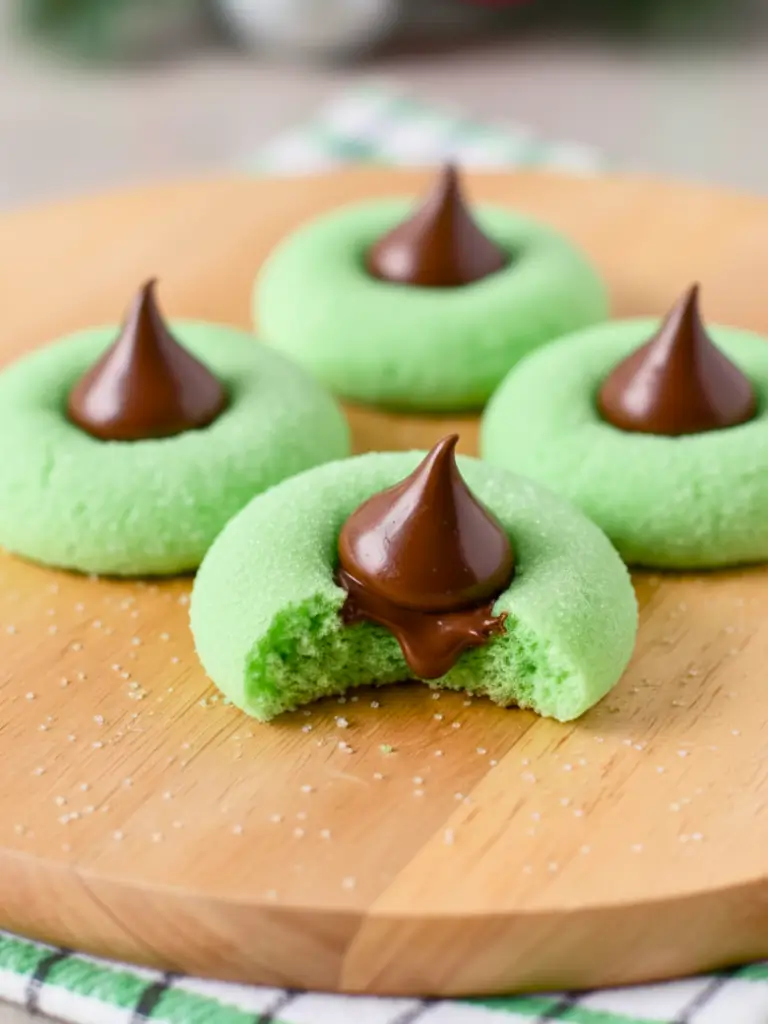 Mint Chocolate Kiss Blossom Cookies