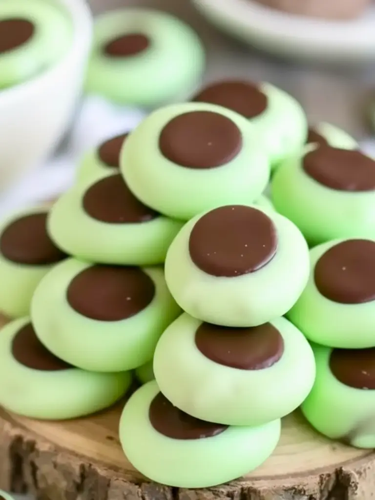 Chocolate Mint Cream Cheese Buttons
