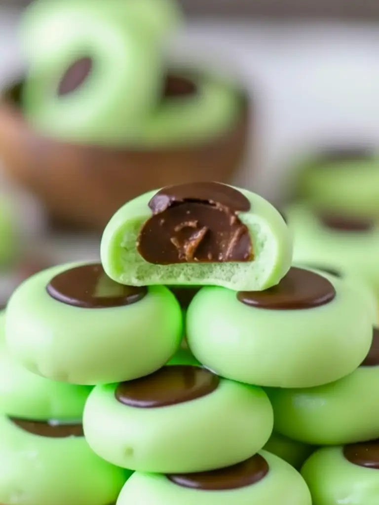Chocolate Mint Cream Cheese Buttons