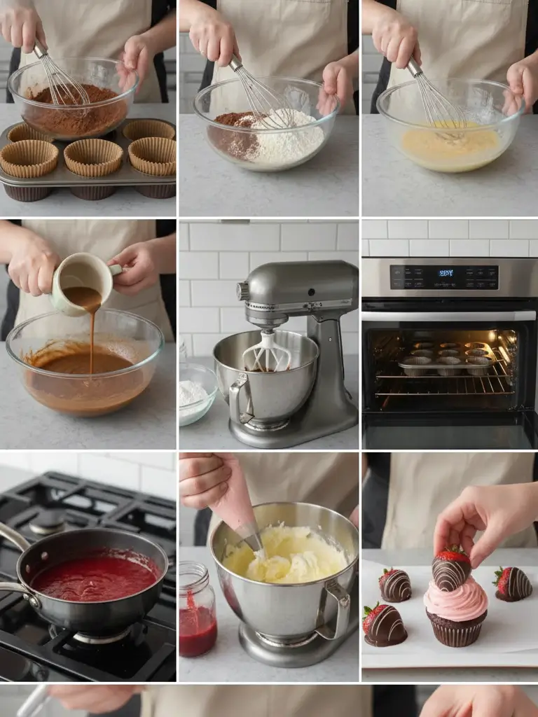 Chocolate Strawberry Cupcakes