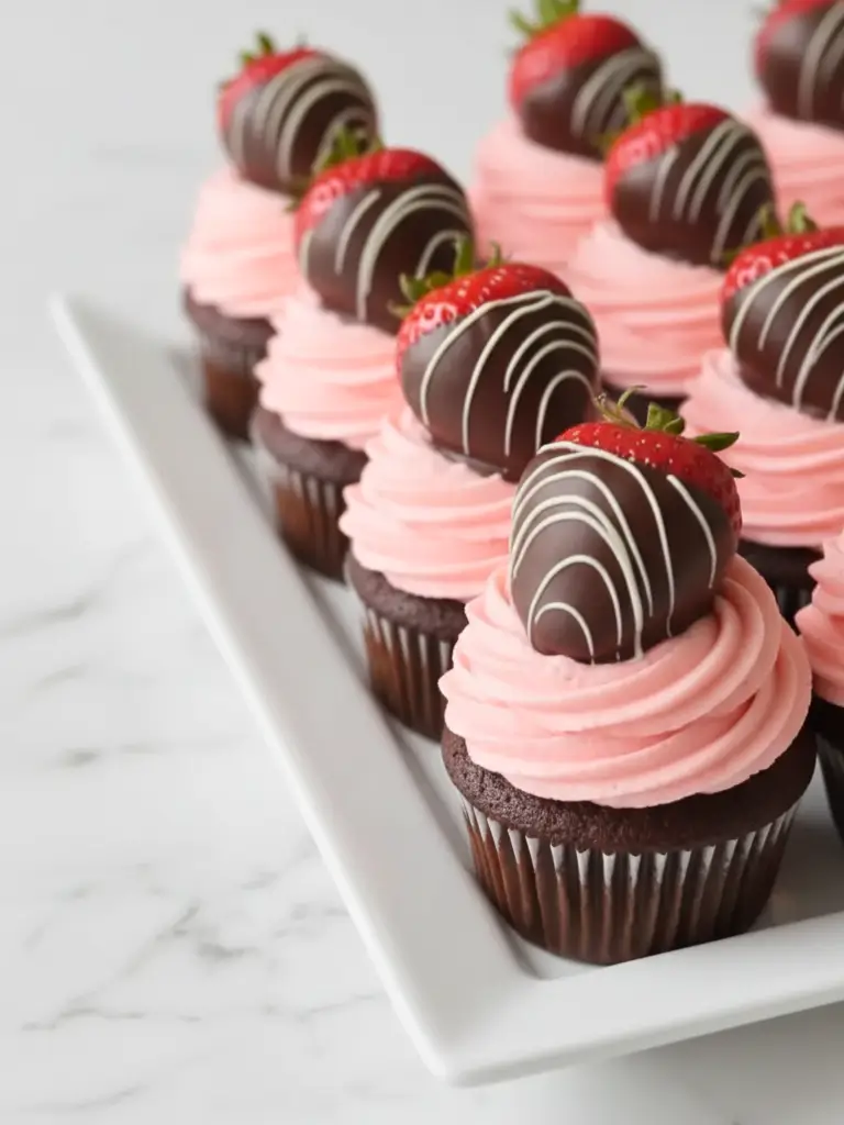 Chocolate Strawberry Cupcakes