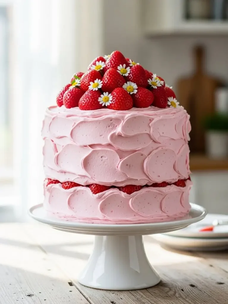 Strawberry Layer Cake from Scratch
