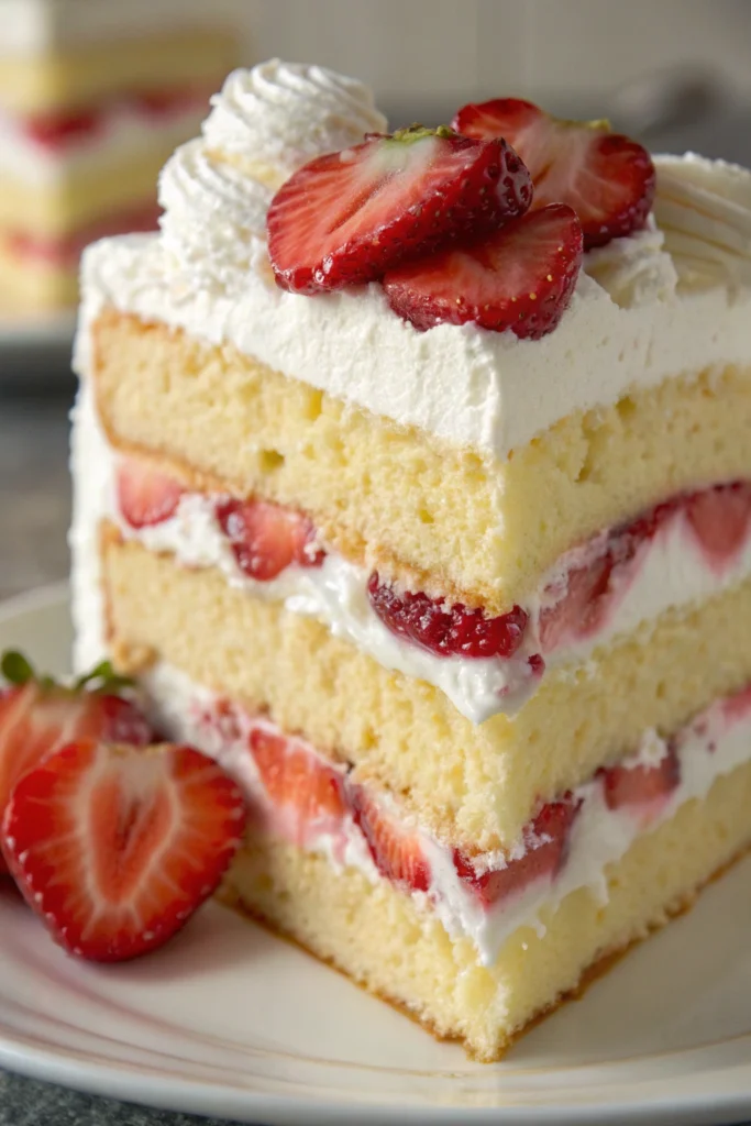 EASY STRAWBERRY CREAM CAKE