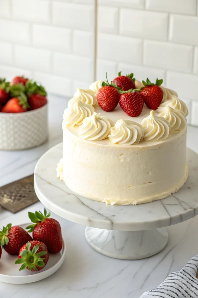 EASY STRAWBERRY CREAM CAKE