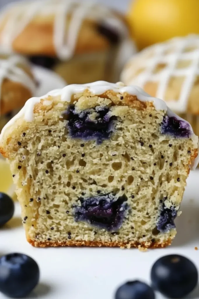 Blueberry Lemon Poppy Seed Sourdough Muffins