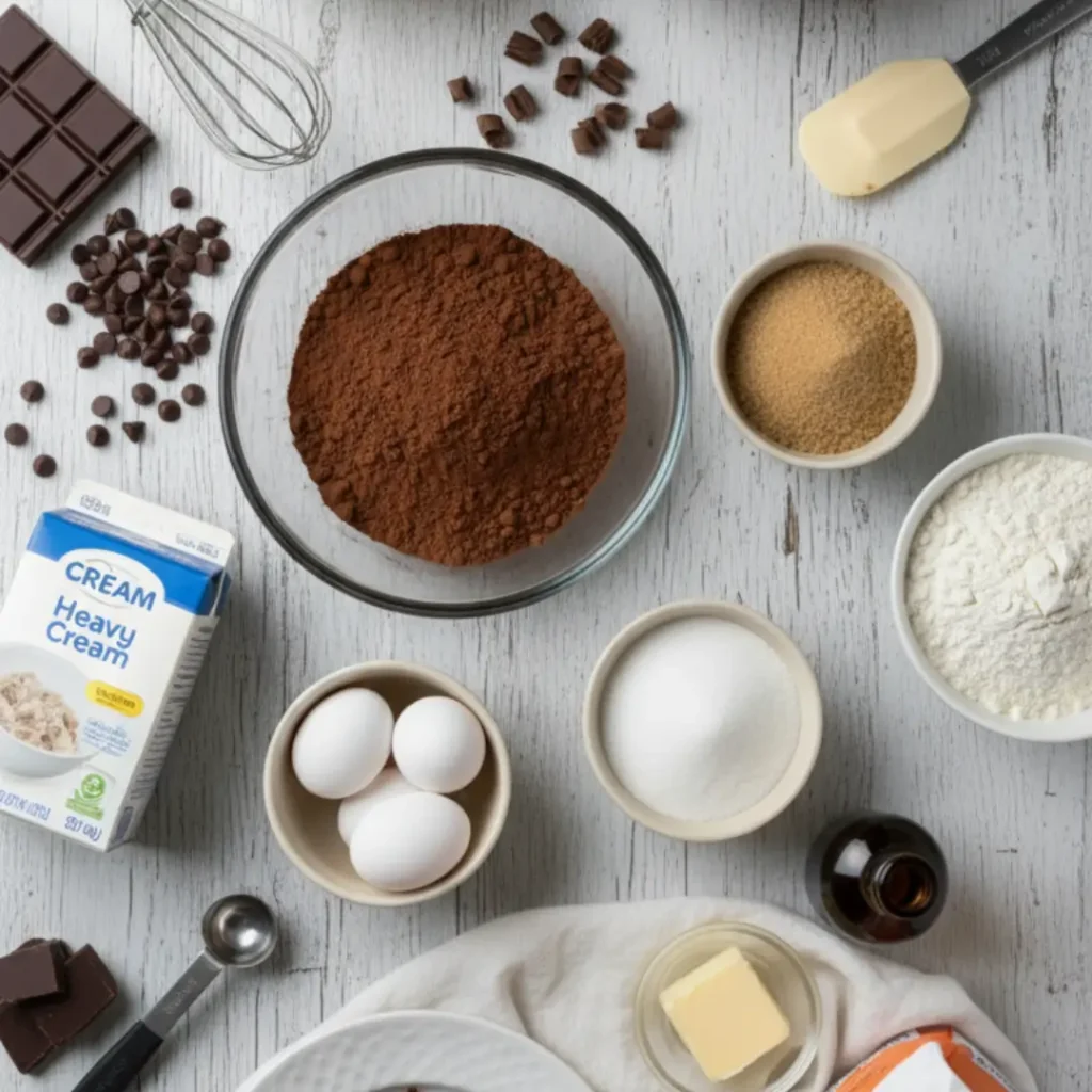 A mouth-watering, close-up shot of a single Mini Triple Chocolate Mousse Cake. The dessert clearly shows three distinct, beautifully even layers: a dark chocolate base, a smooth milk chocolate middle, and a fluffy white chocolate or vanilla top layer. It is crowned with a rich, dripping chocolate ganache and decorative chocolate curls, making it an elegant standalone dessert. Mini Triple Chocolate Mousse Cakes
