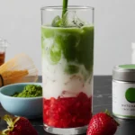 Iced Strawberry Matcha Latte is a refreshing, layered drink you can easily make at home. Get the barista-secret recipe for the perfect sweet matcha blend!