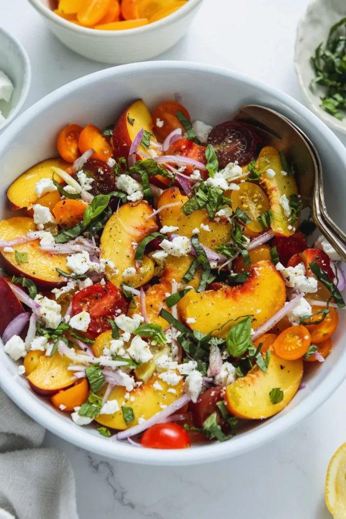 Looking for the perfect Peach Feta Salad? This 25-minute refreshing recipe balances sweet fruit and salty cheese for an unforgettable dish.