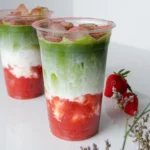 Master this strawberry matcha recipe at home. Discover the barista secrets to perfectly layered iced matcha with fresh, sweet strawberry puree.