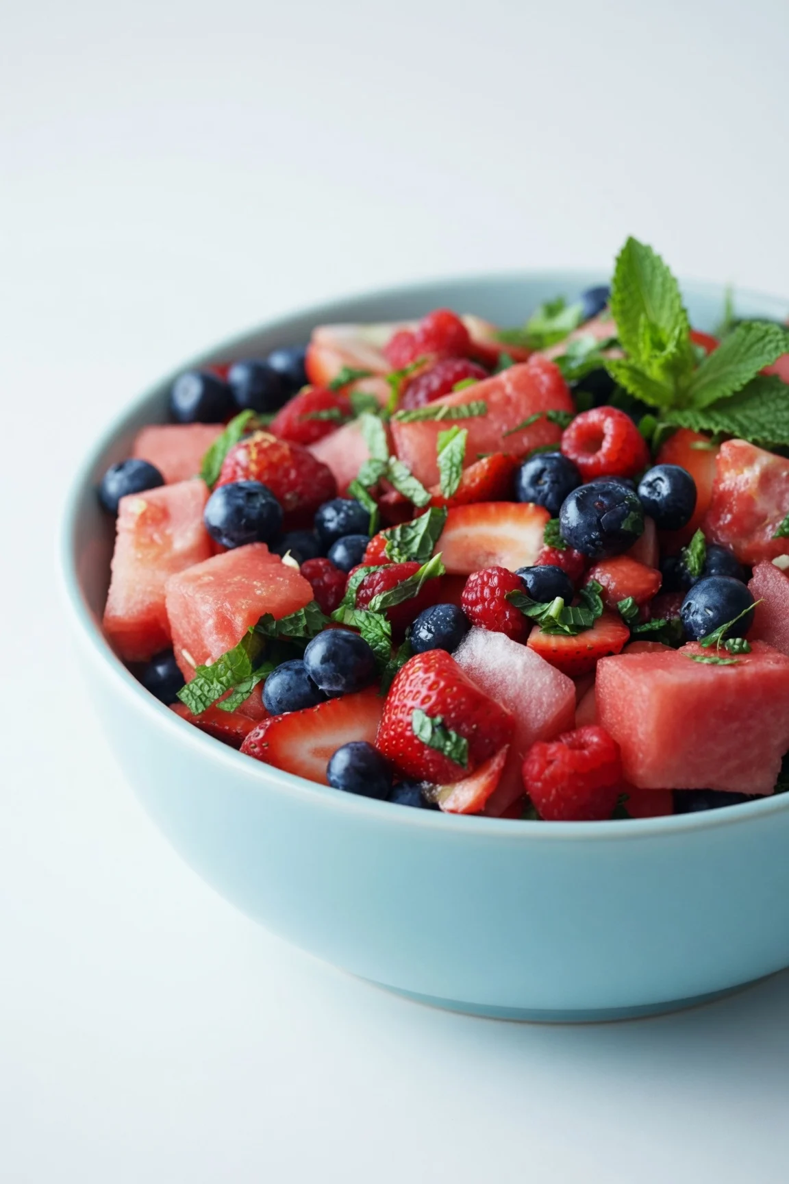 Looking for the perfect fresh bite? This Watermelon Berry Summer Salad combines juicy berries, sweet honey, and fresh mint. Get the easy recipe today!