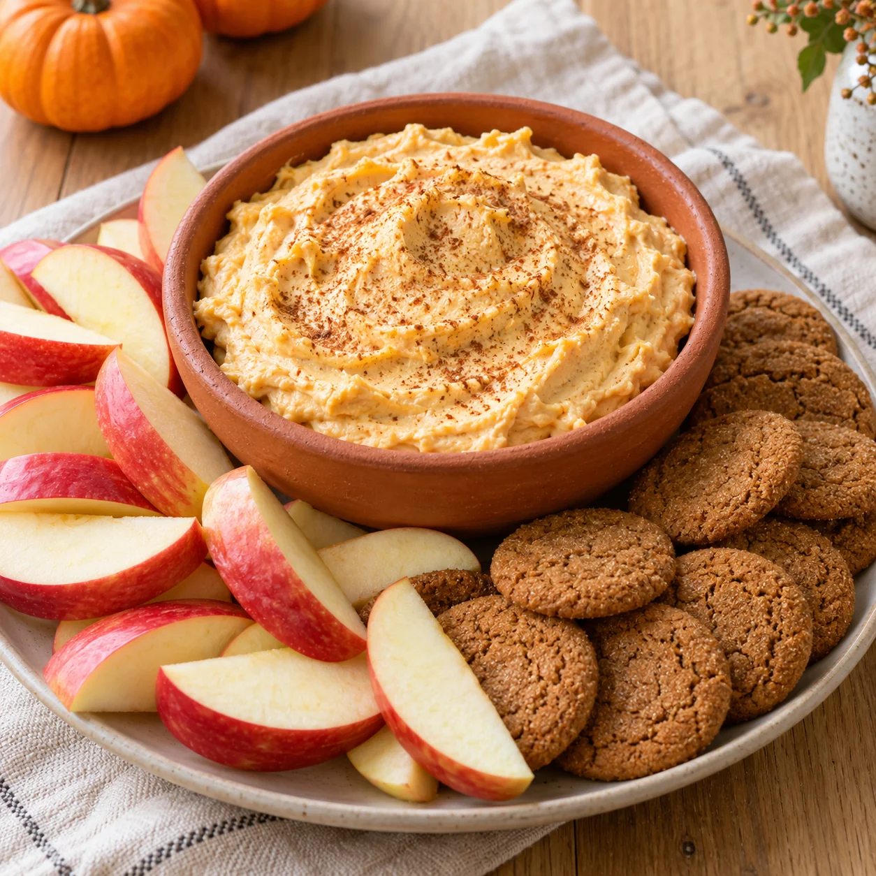 Pumpkin Cream Cheese Dip: finished dish ready to serve.
